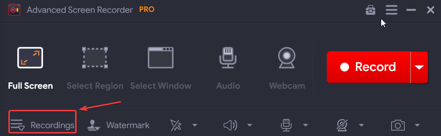 full screen recording