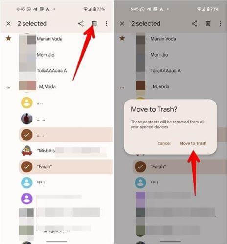 Delete similar contact
