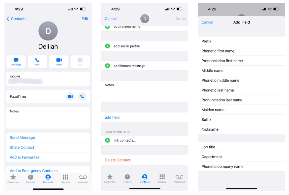 Manage Contacts