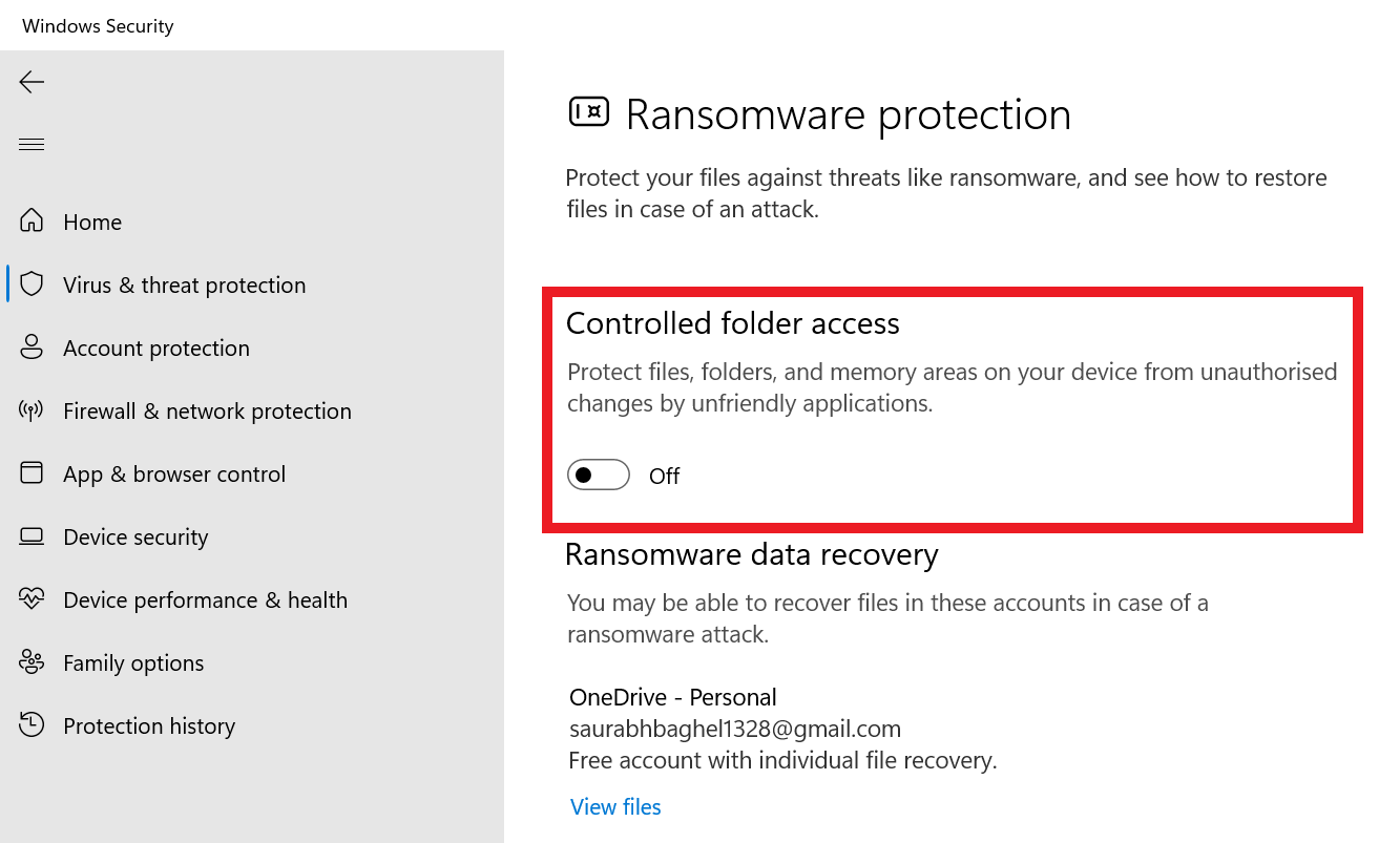 Windows security