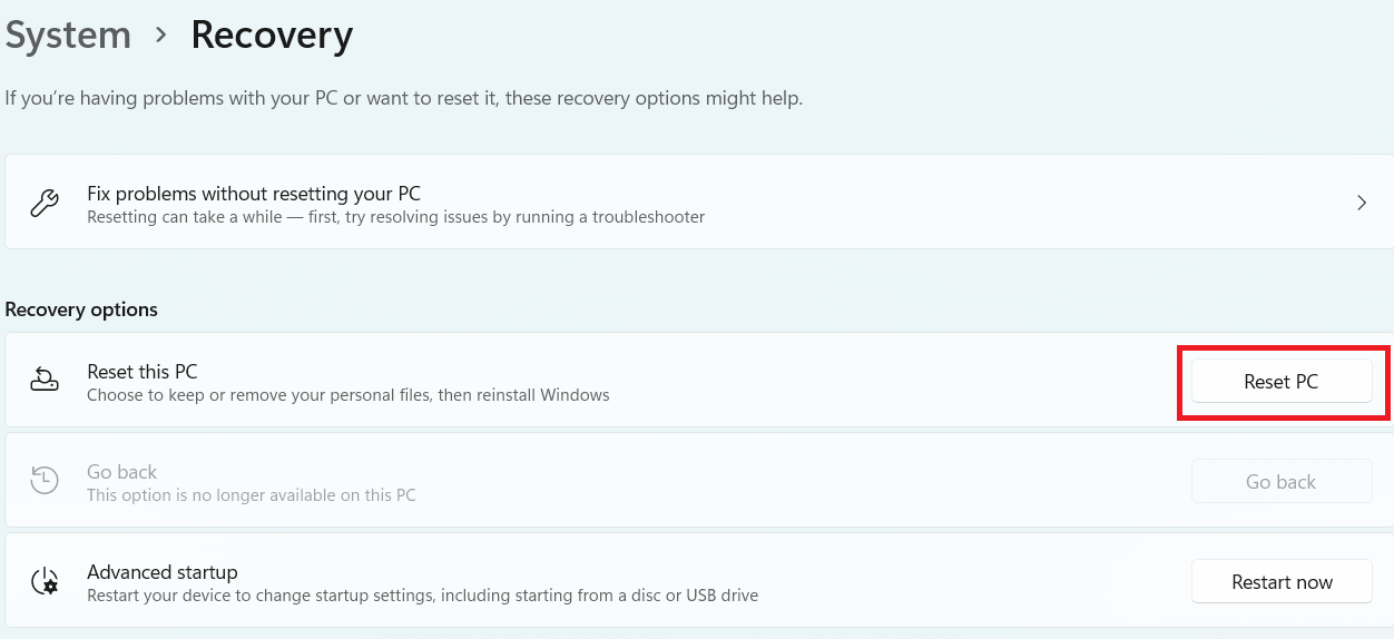Restart PC