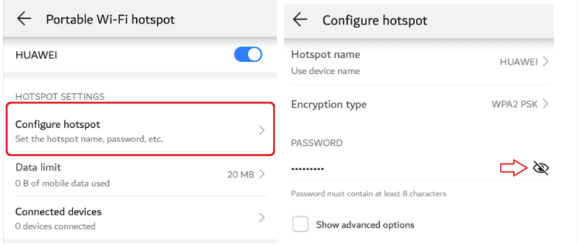 Configure hotspot