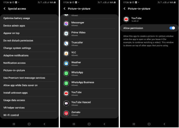 Use picture in picture mode