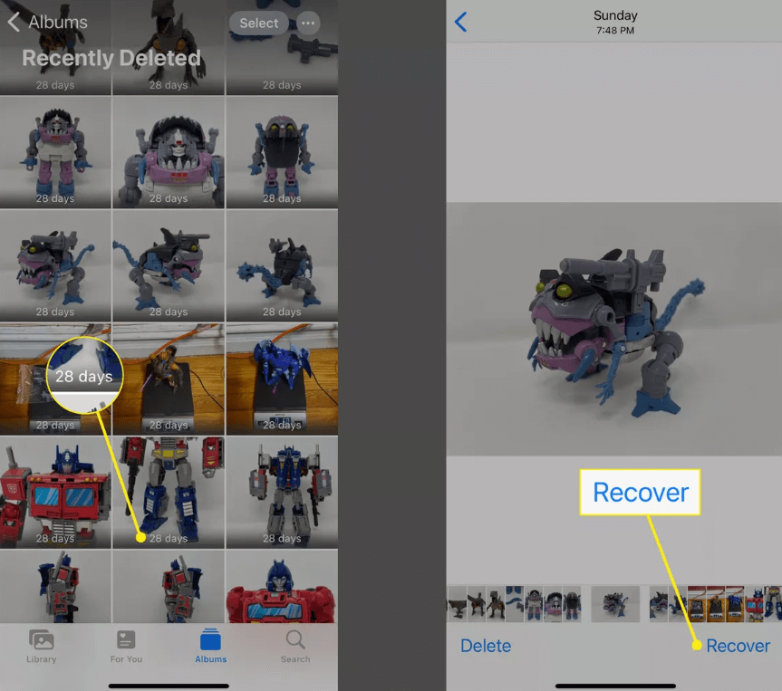 recover deleted screenshot
