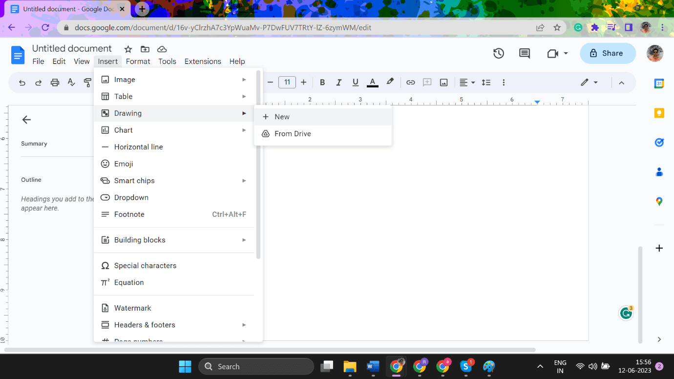 Insert Image in Google Docs
