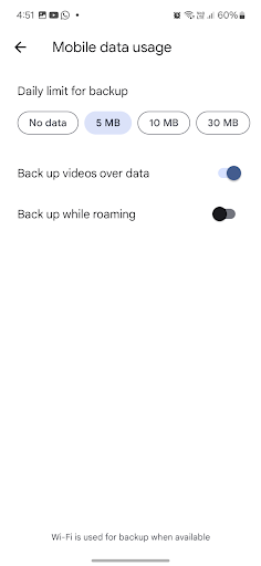 Mobile data usage
