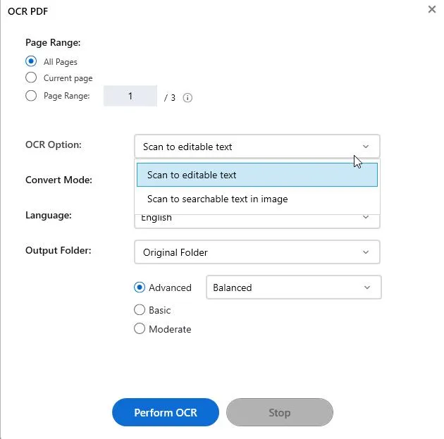 OCR Option