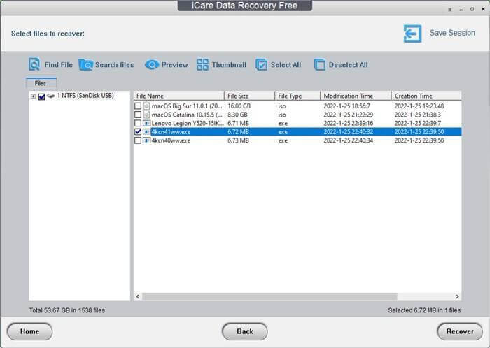 Recover data