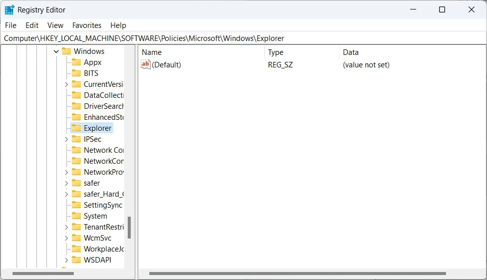 Registry editor
