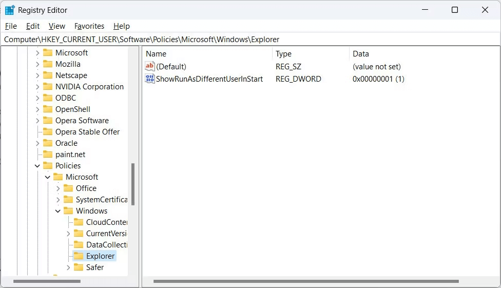 Registry key