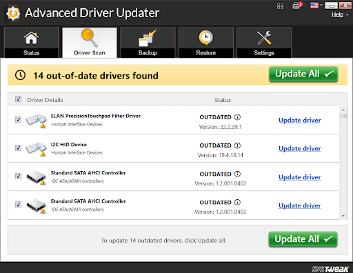 scan outdated drivers