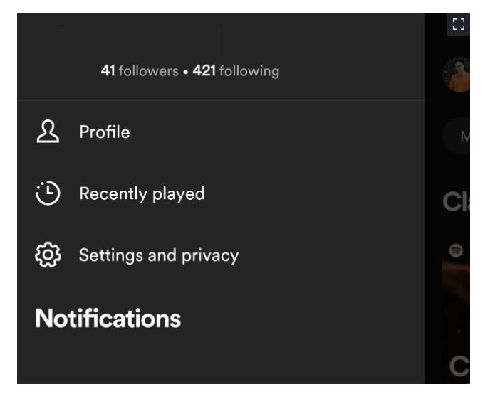 Settings and privacy
