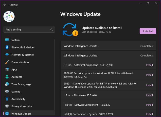 Install Windows Updates