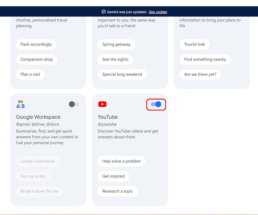 Using Google Gemini Extension