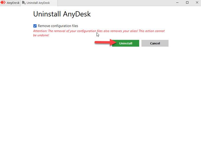 uninstall AnyDesk