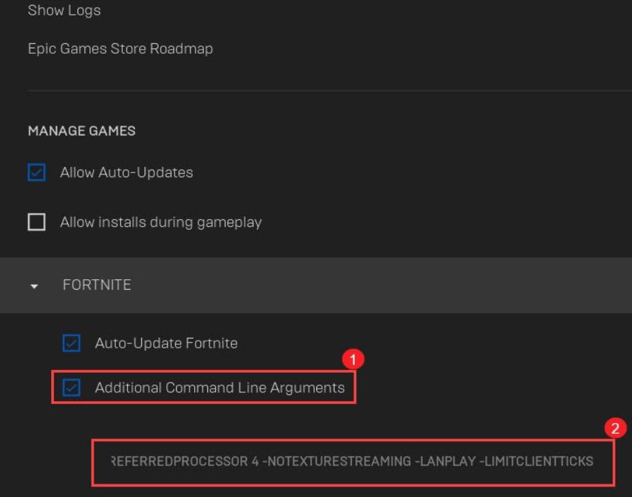 Additional Command Line Arguments