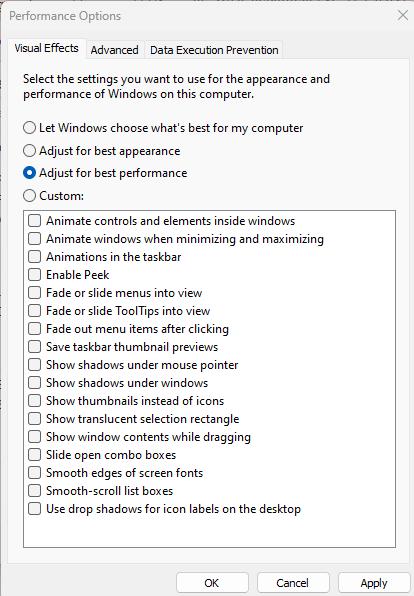 Adjust For Best Performance
