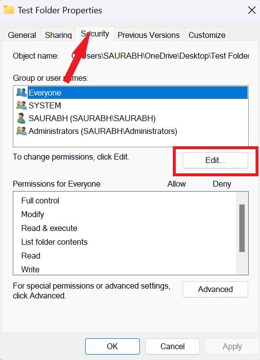 Edit button