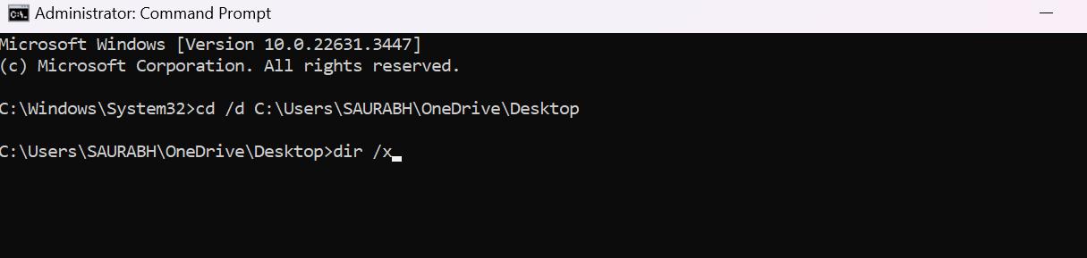 Enter button in cmd