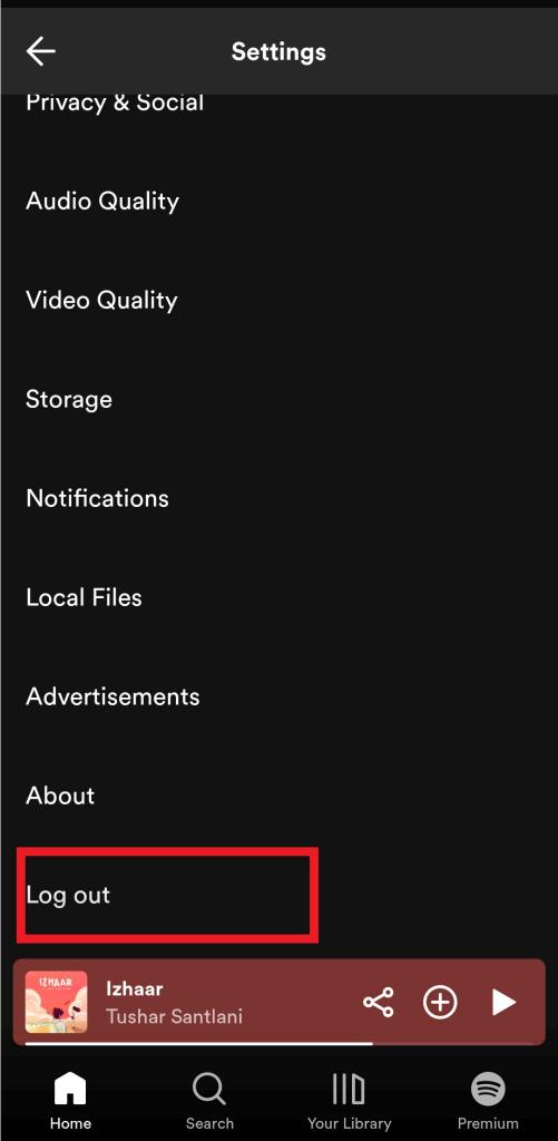 Log out