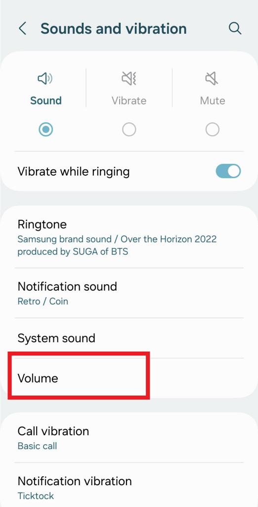 Volume option