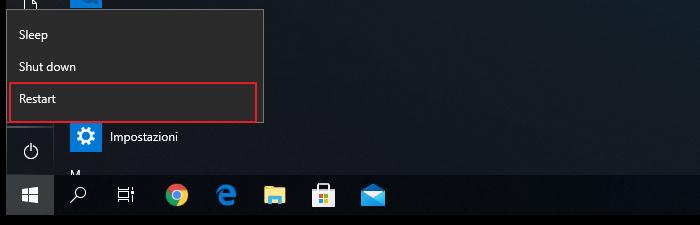 click on Restart