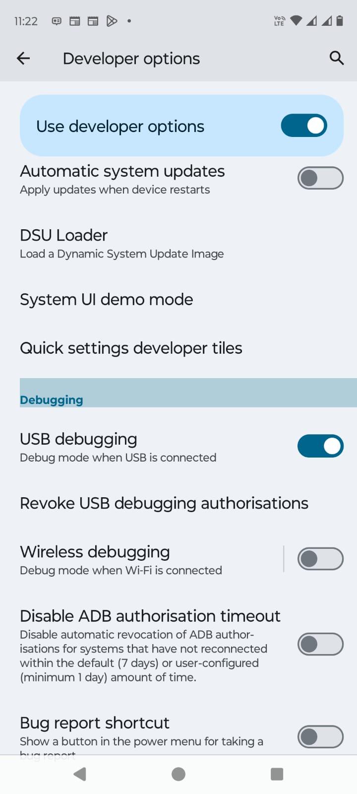 developer option
