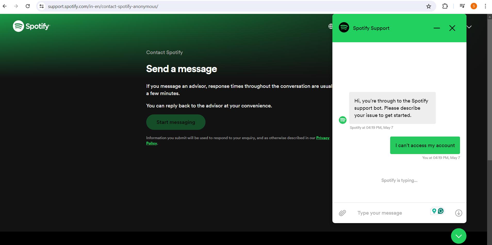message box