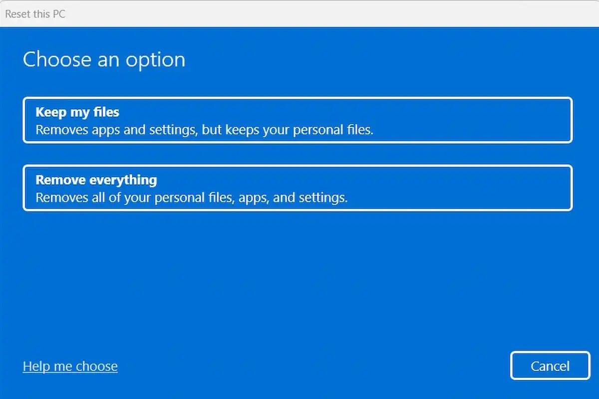 Reset Windows