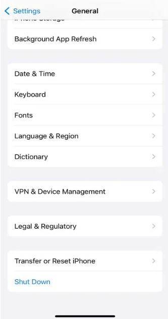 Reset iPhone