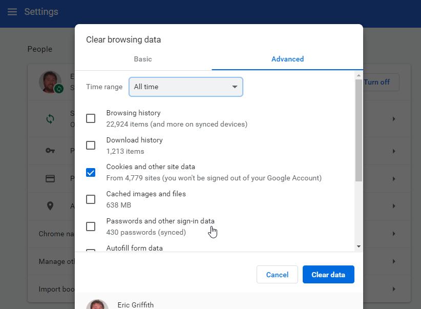 browser settings