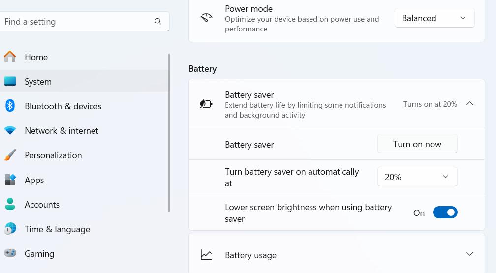 Battery saver