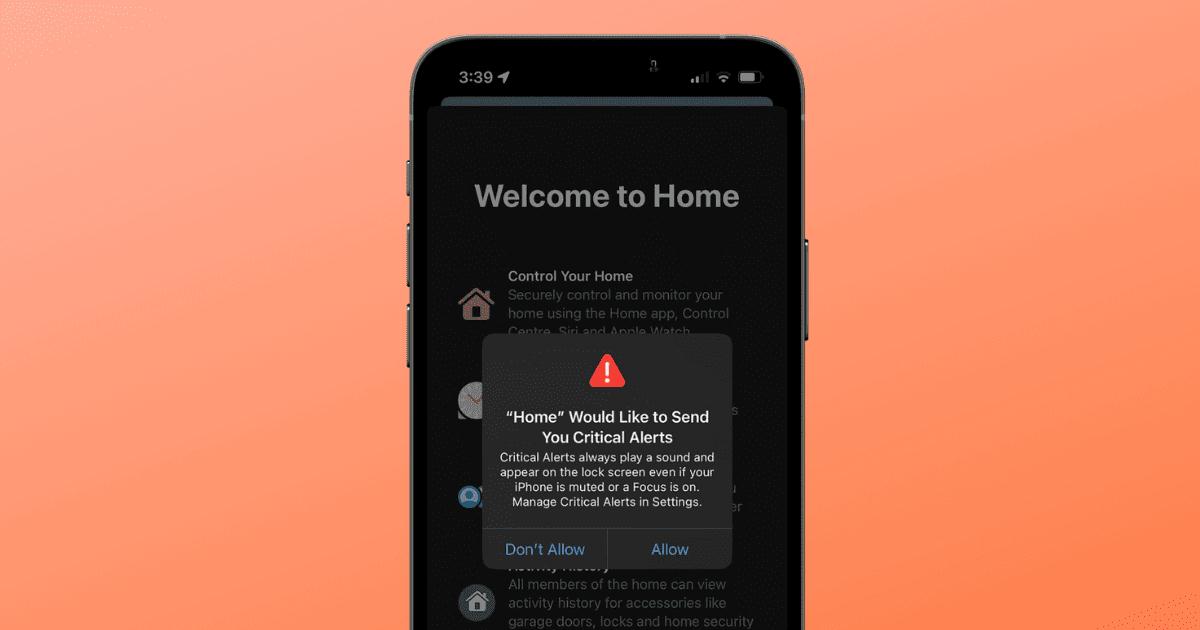 Home would like to send you Critical Alerts