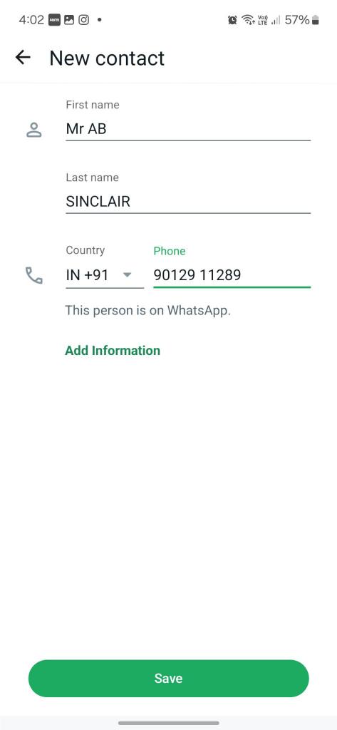 Name and Phone number