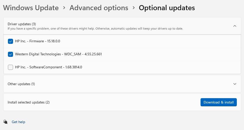 Optional Updates