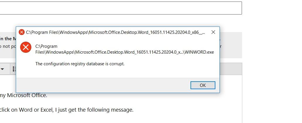 Registry Database Corrupt