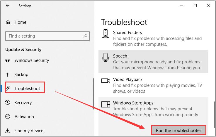 Run the Troubleshooter