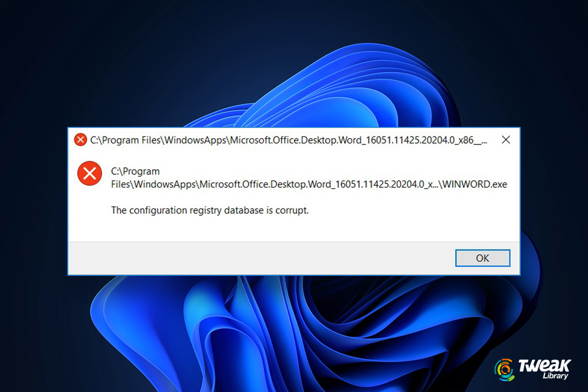 The Configuration Registry Database is Corrupt