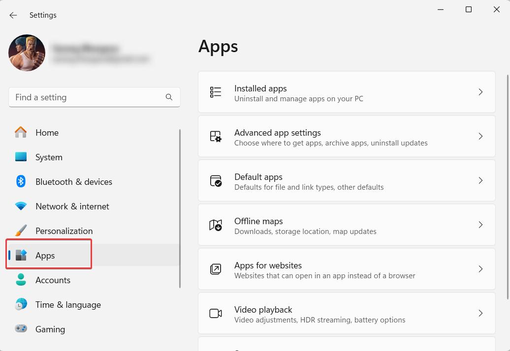 click on Apps
