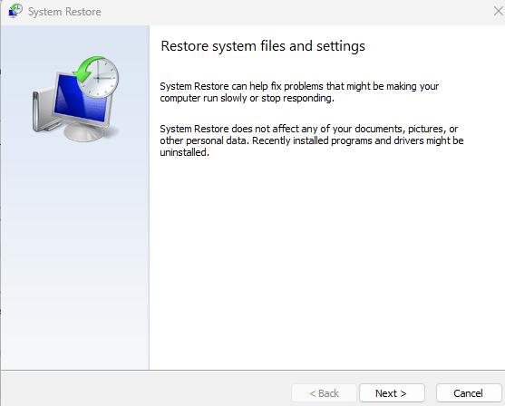 restore your PC