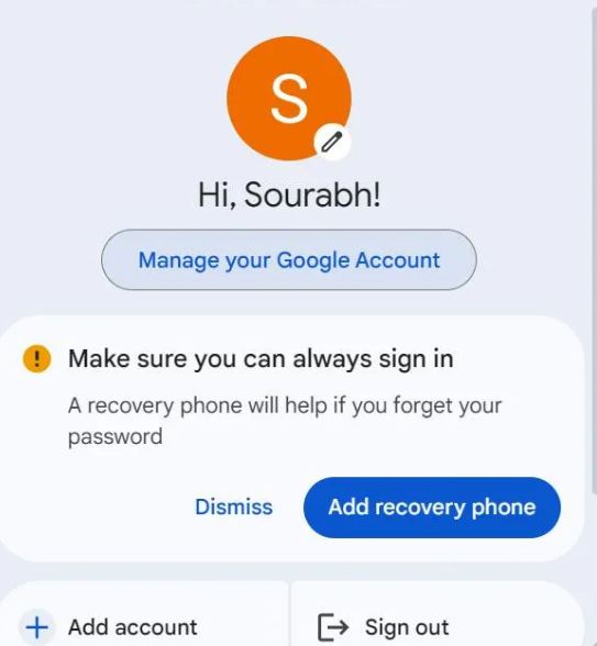 manage google account