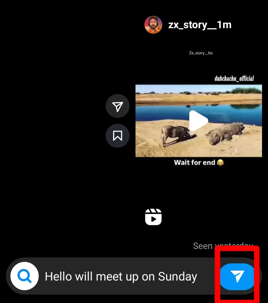 press the send icon