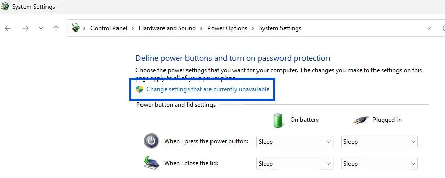 Change settings