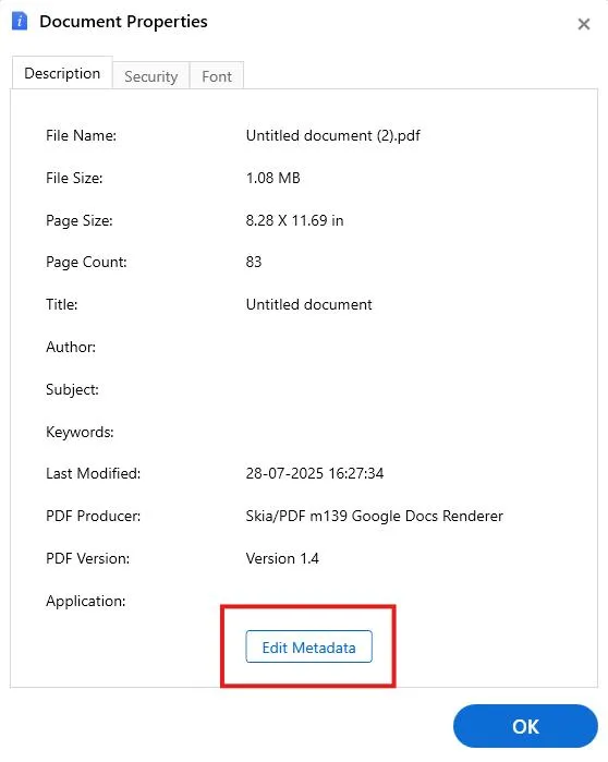 Edit Metadata