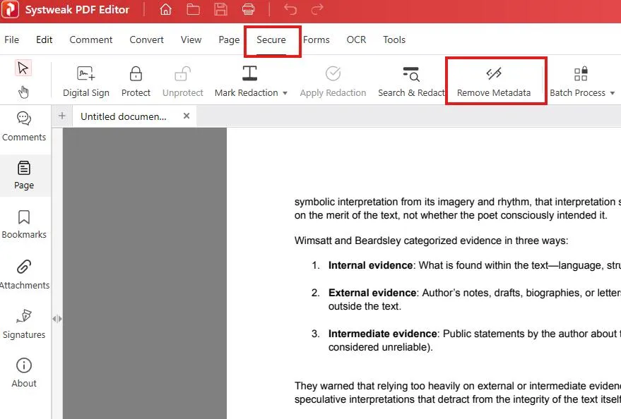 Remove Metadata