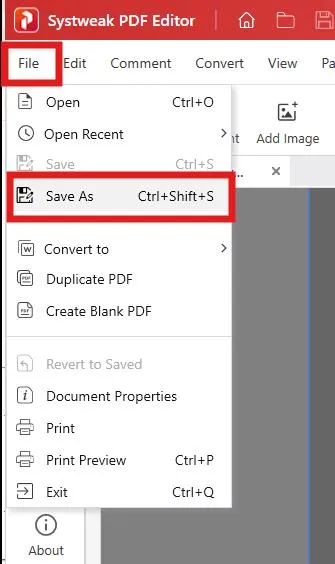 Save As