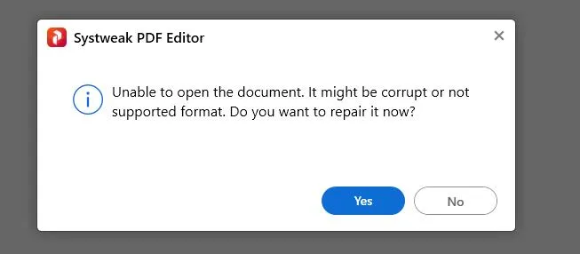 click Yes button
