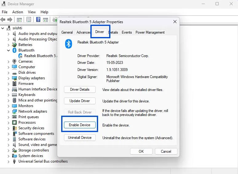 Enable Device