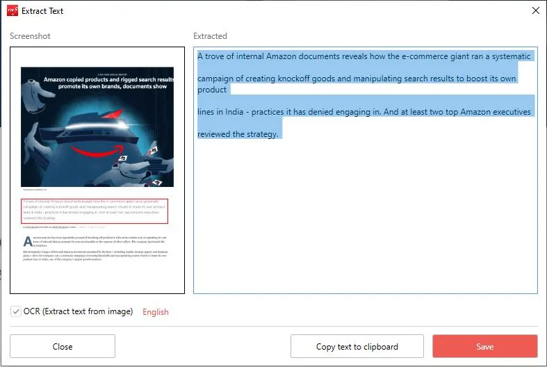 Extract text