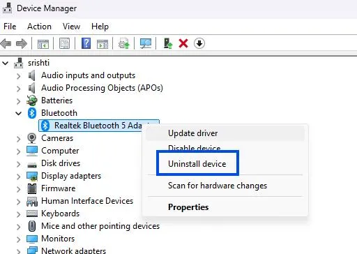 Uninstall Device